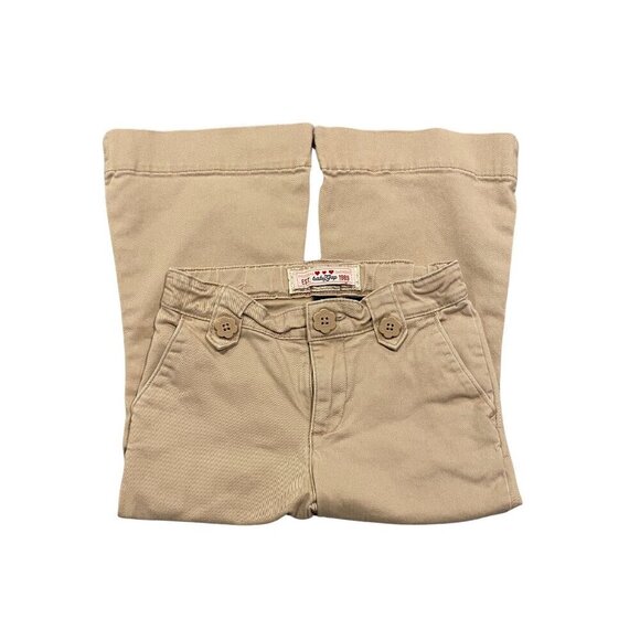Baby Gap Toddler Girl Stretch Khaki Flare Bottom Pants - Size 3 yr - Excellent! - Picture 1 of 2